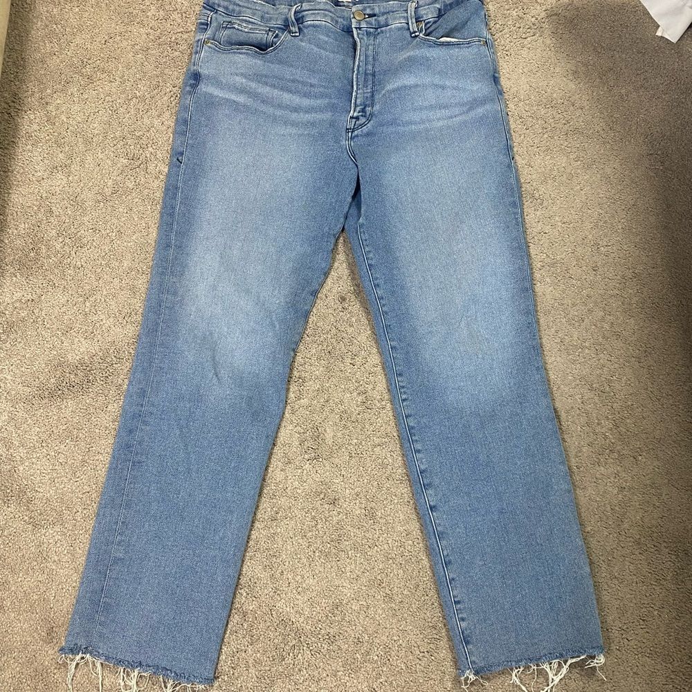 Good American Light Blue Straight Leg Jeans